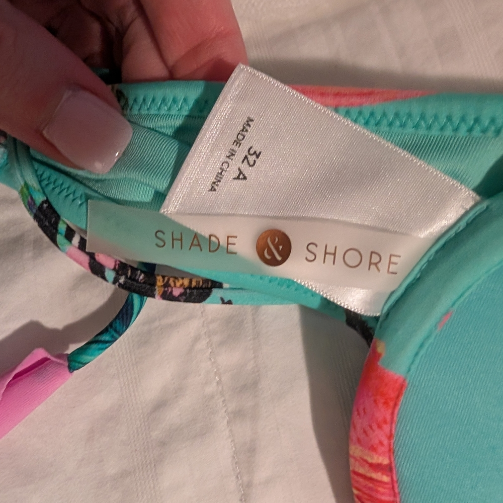Shade & Shore Turquoise Floral Bikini - Picture 3 of 4